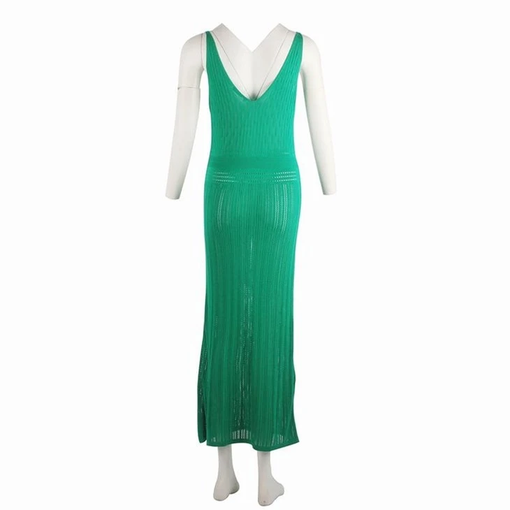 Fashion Ladies Maxi Sleeveless V-neck Dress