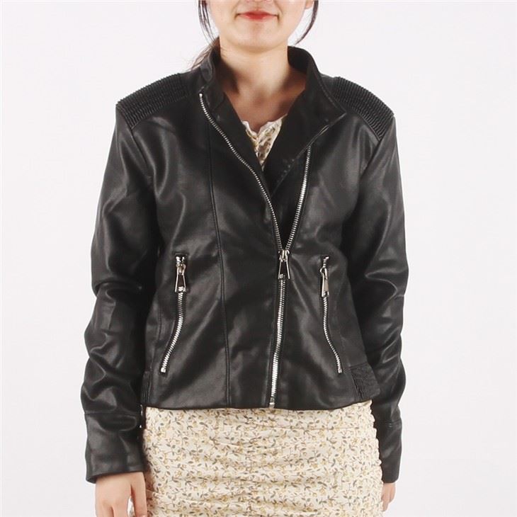 Ladies Bomber Pu Jacket